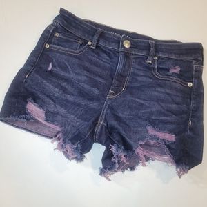 American Eagle Distressed Midi Shorts